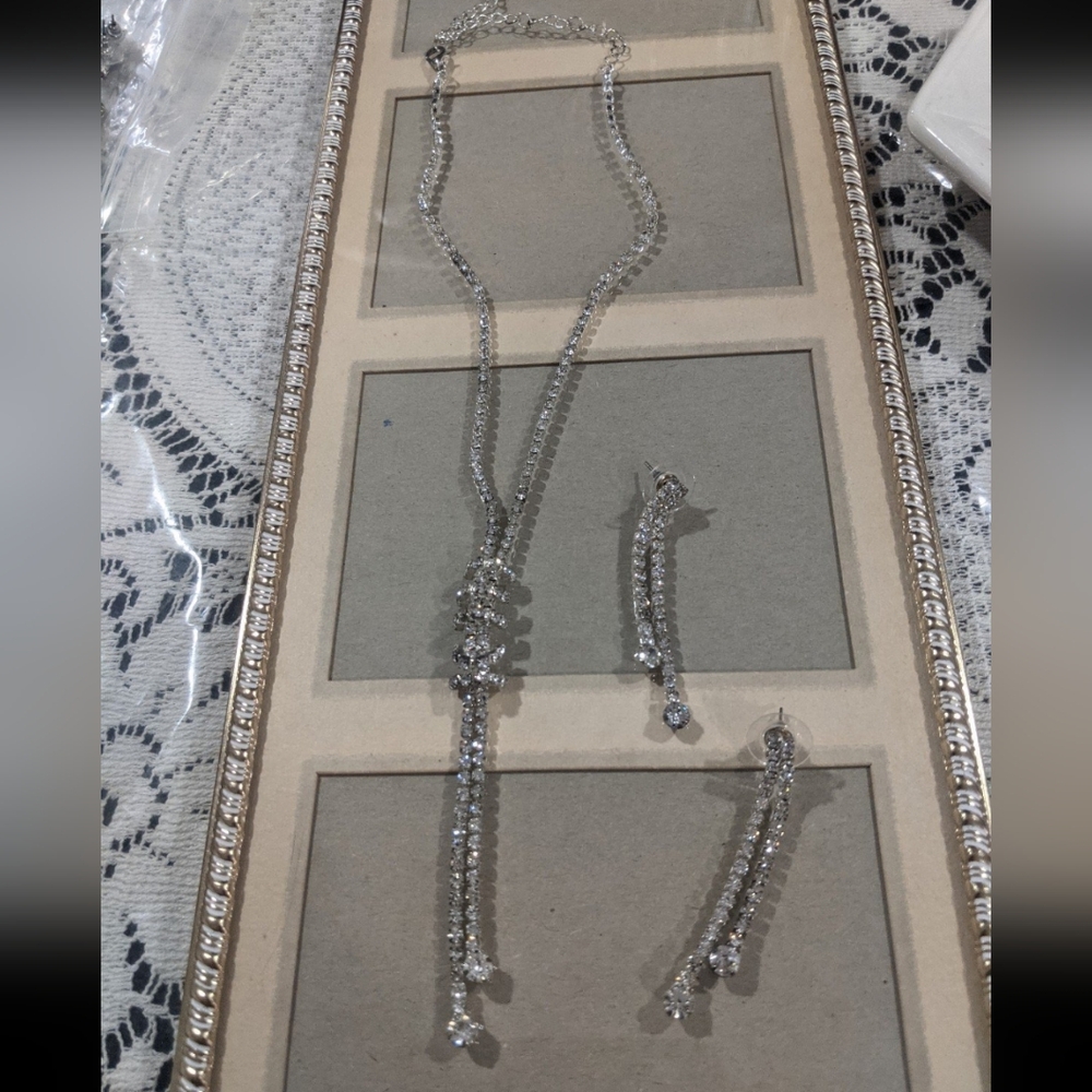 Women's Fashion Necklace Earrings Jewelry Rhinestone Costume Party Accessories